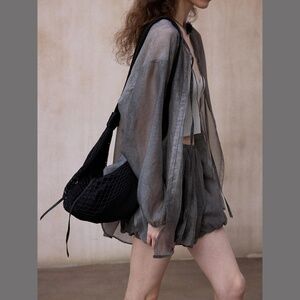 Dark Gray FADE BLOUSE